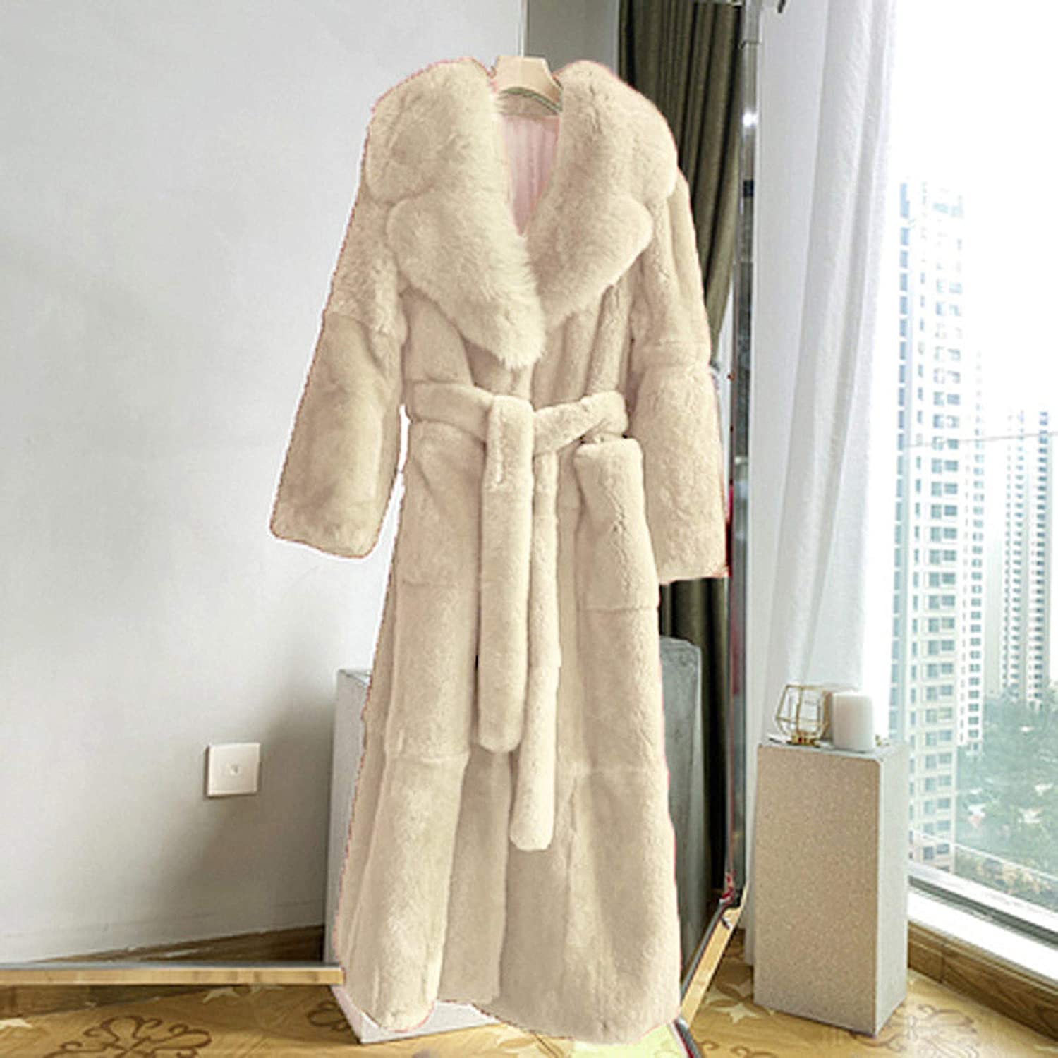 Dosoop Women Winter Warm Luxury Faux Furs Coat Outerwear Long Sleeve Faux Mink Faux Fur Plus Size Ho