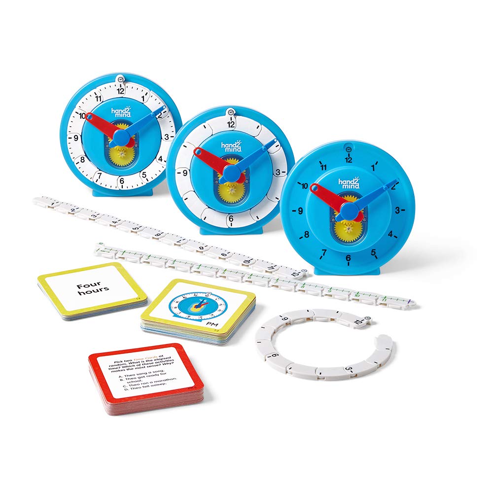 hand2mind Learning Intervals of Time Center, Advanced Numberline Learning Clock, Kids Clock Learning