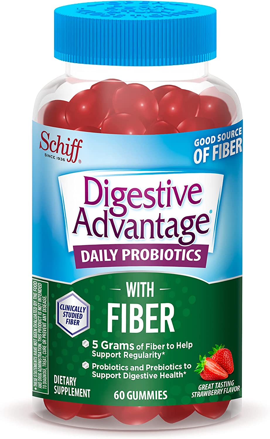 Digestive Advantage Prebiotic Fiber Gummies + Probiotics for Gut Health