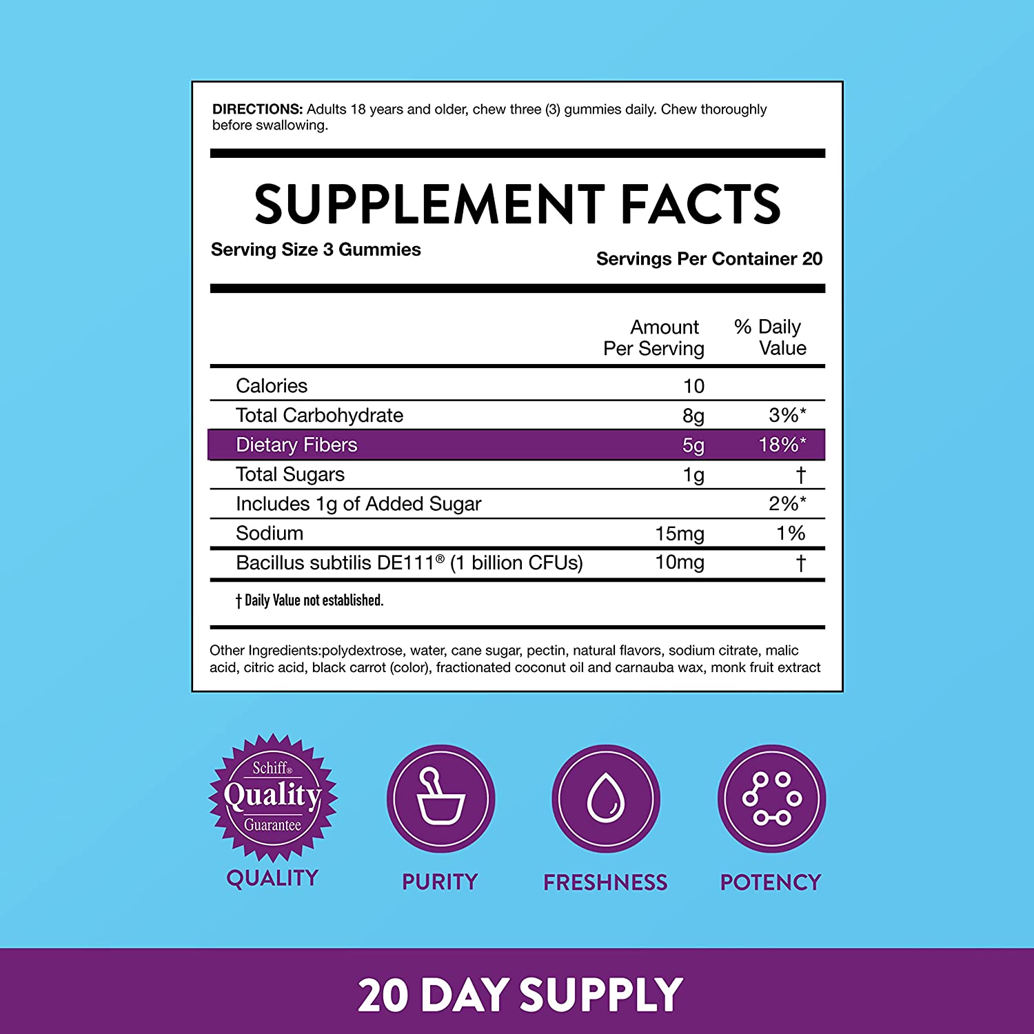 Digestive Advantage Prebiotic Fiber Gummies + Probiotics for Gut Health