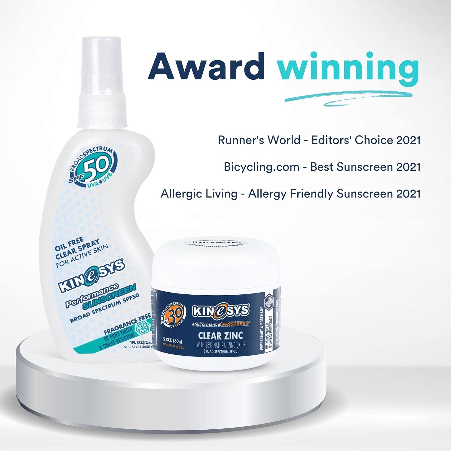 KINeSYS Performance Sunscreen SPF 30, Kids, Fragrance Free Clear Spray, Sunscreen For Sensitive Skin