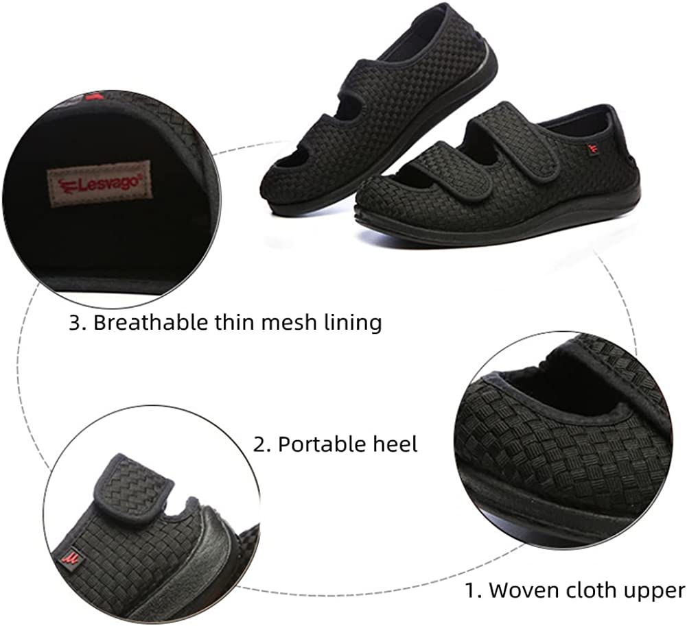 fohapfam Mens Diabetic Slippers Extra Wide Edema Swollen Sandals, Adjustable Hallux Valgus Recovery