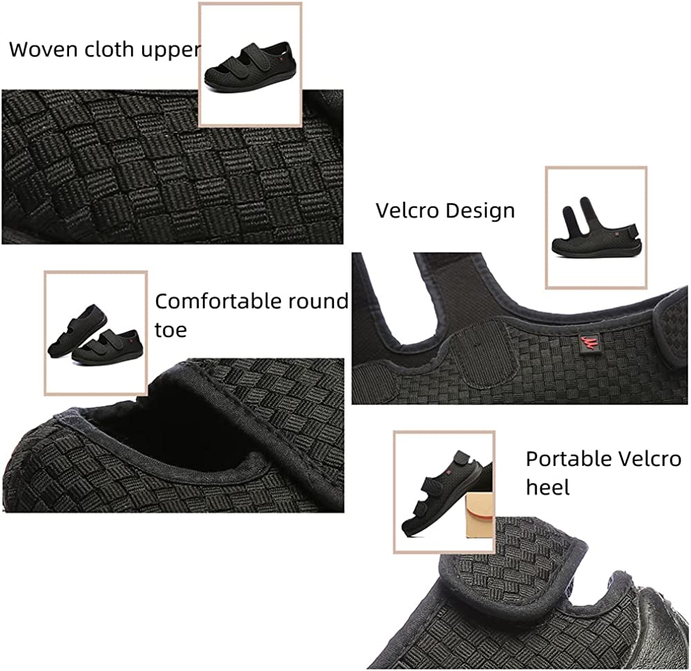 fohapfam Mens Diabetic Slippers Extra Wide Edema Swollen Sandals, Adjustable Hallux Valgus Recovery