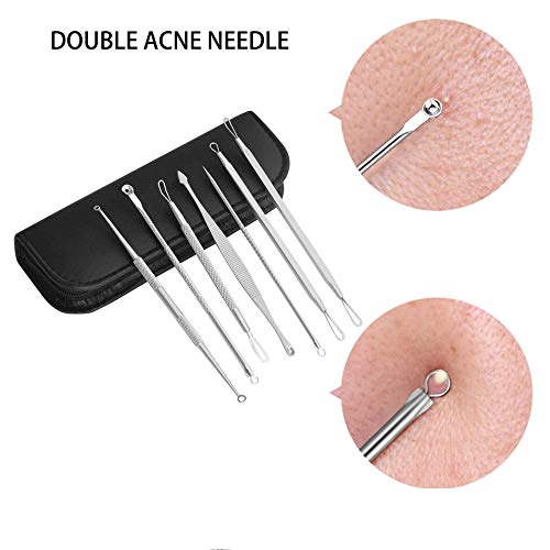 dobrygalpe 7 pcs Stainless Steel Blackhead Remover Pimple Extractor Acne Remover Comedones Removal K