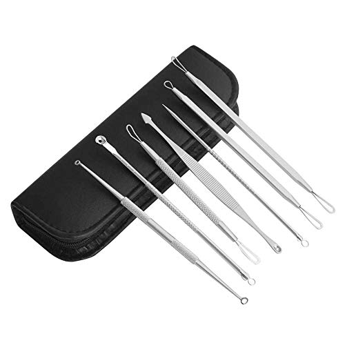 dobrygalpe 7 pcs Stainless Steel Blackhead Remover Pimple Extractor Acne Remover Comedones Removal K