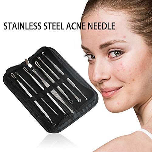 dobrygalpe 7 pcs Stainless Steel Blackhead Remover Pimple Extractor Acne Remover Comedones Removal K