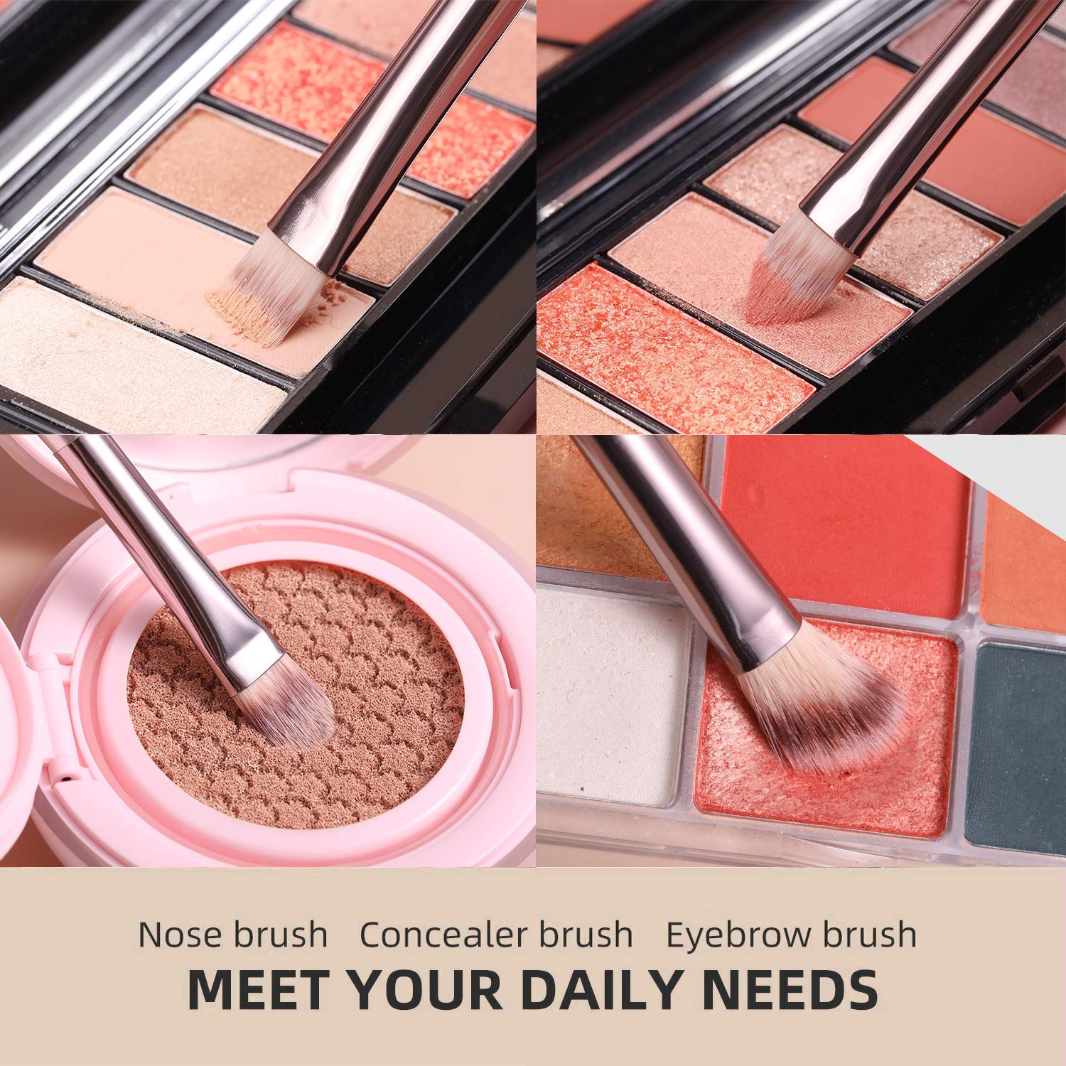 BS-MALL Makeup Brush Set 18 Pcs Premium Synthetic Foundation Powder Concealers Eye shadows Blush Mak