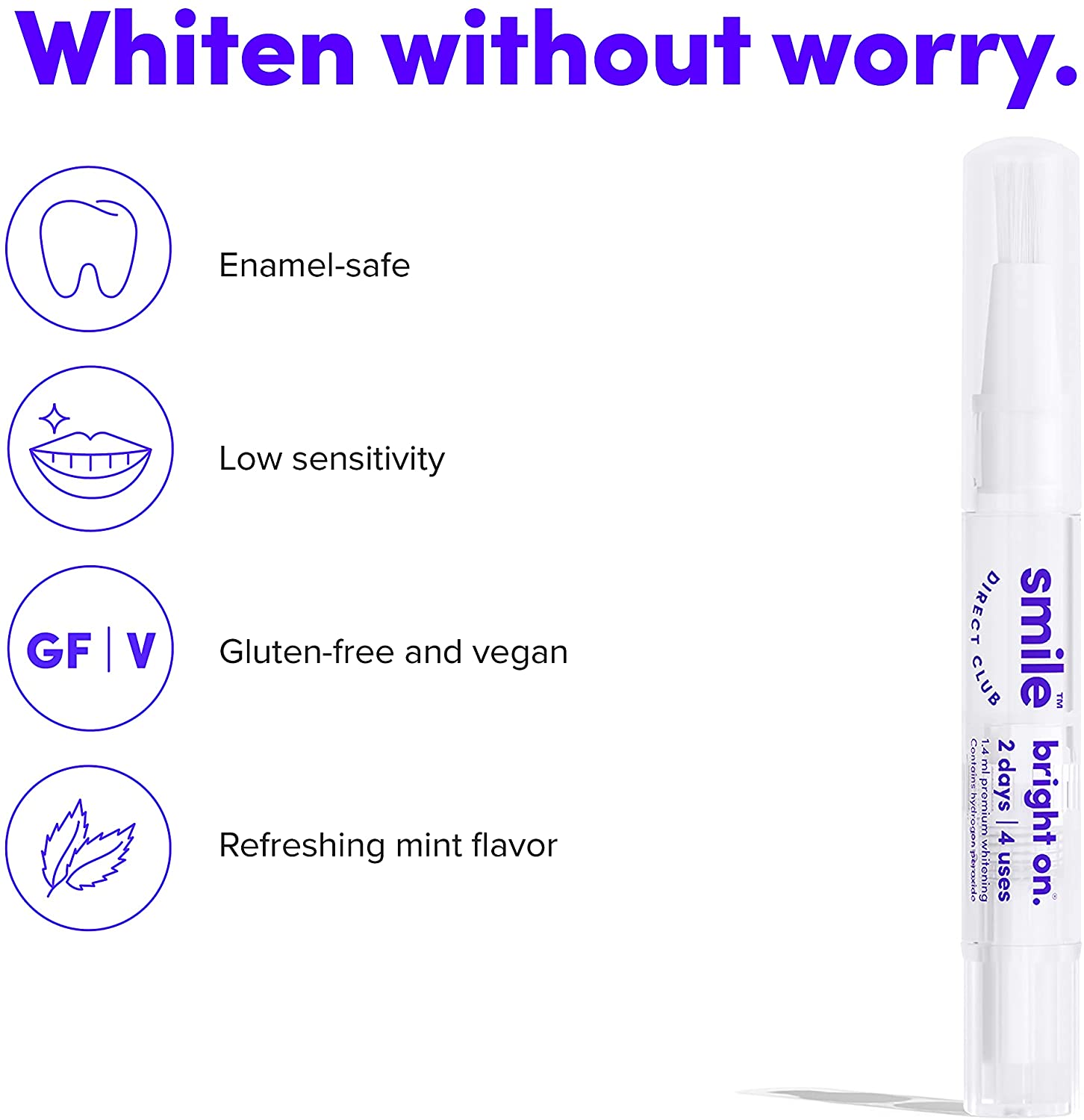SmileDirectClub Teeth Whitening Kit with Lip Balm – 4 Pack 1.4 ml Gel Pens – Professional Streng