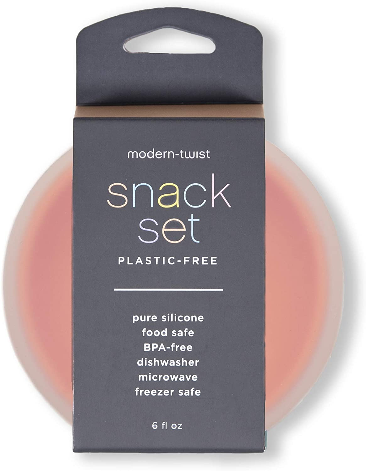 Modern Twist Snack Set, Silicone, Bowl for Snacking, Orange