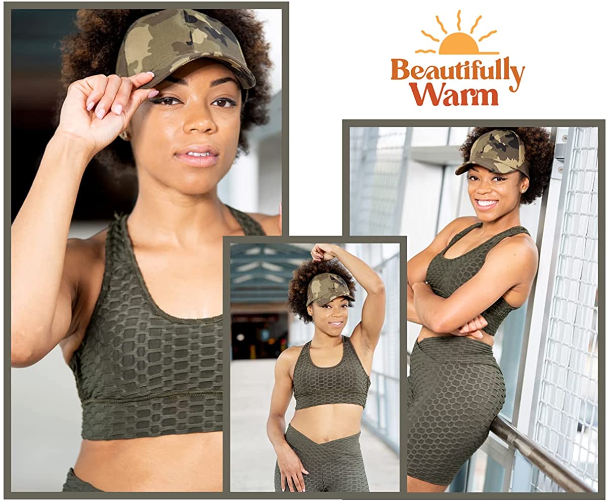 Beautifully Warm Satin Lined Baseball Hat for Women | Ponytail Hat for Curly Natural Hair | Backless