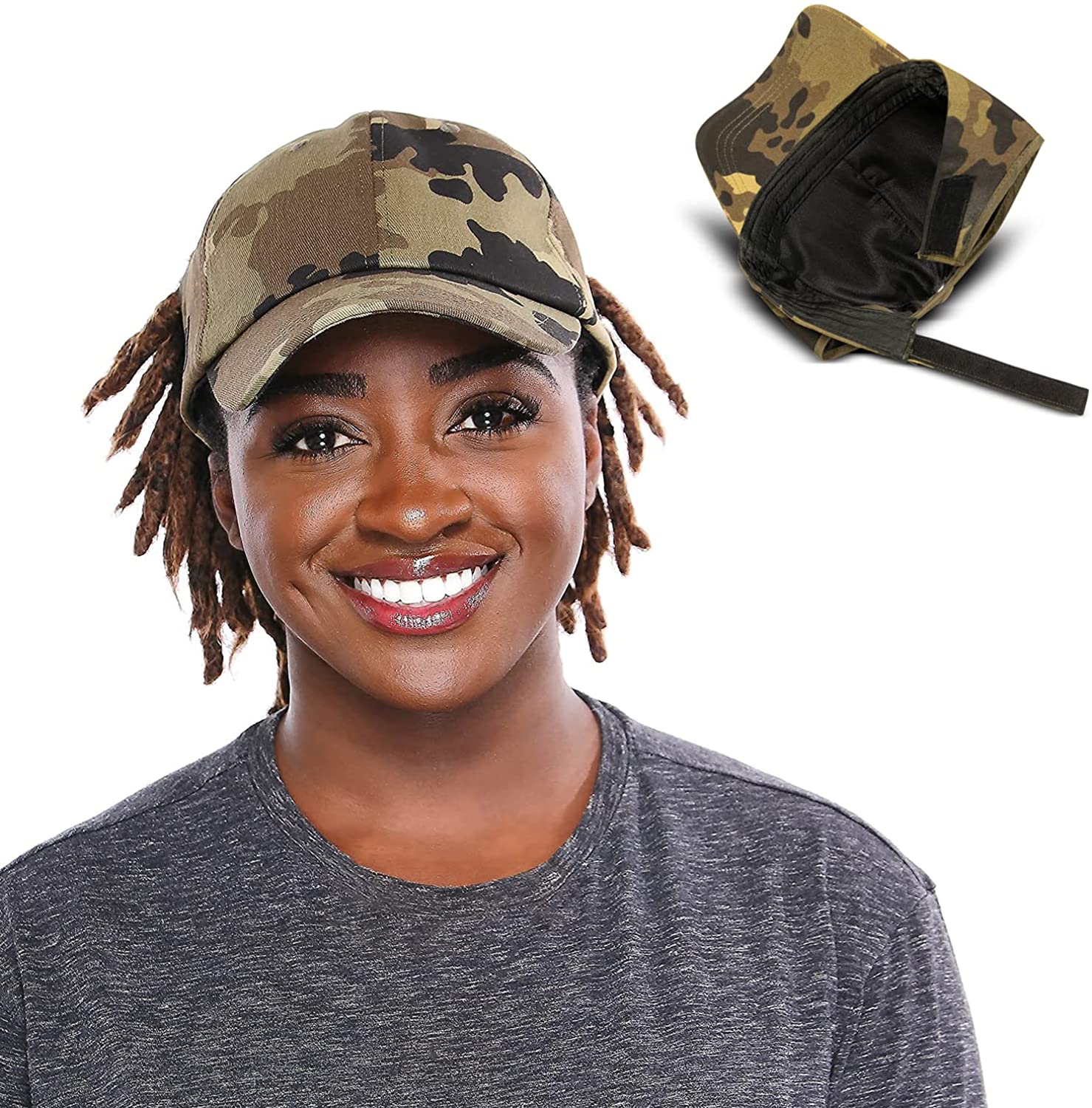 Beautifully Warm Satin Lined Baseball Hat for Women | Ponytail Hat for Curly Natural Hair | Backless