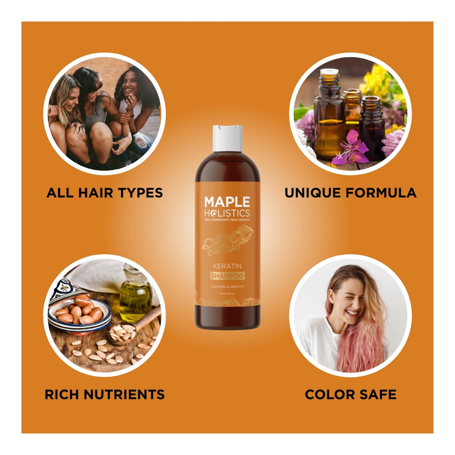 Keratin Shampoo for Dry Damaged Hair - Sulfate Free Shampoo for Damaged Hair Frizz Control and Curls