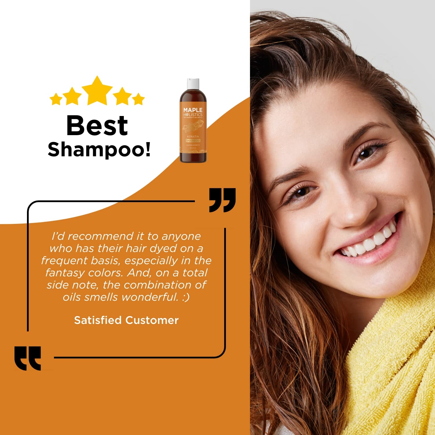 Keratin Shampoo for Dry Damaged Hair - Sulfate Free Shampoo for Damaged Hair Frizz Control and Curls