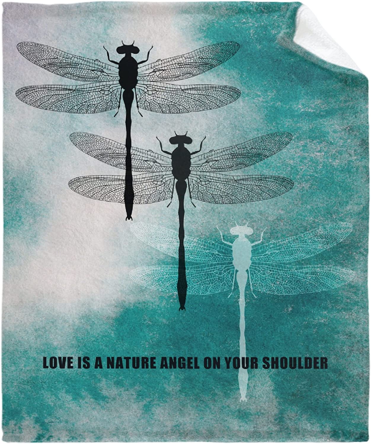 Ink Dtyle Dragonfly Fleece Throw Blanket No-Shedding Soft, Warm & Lightweight Perfect for Bed Sofa C