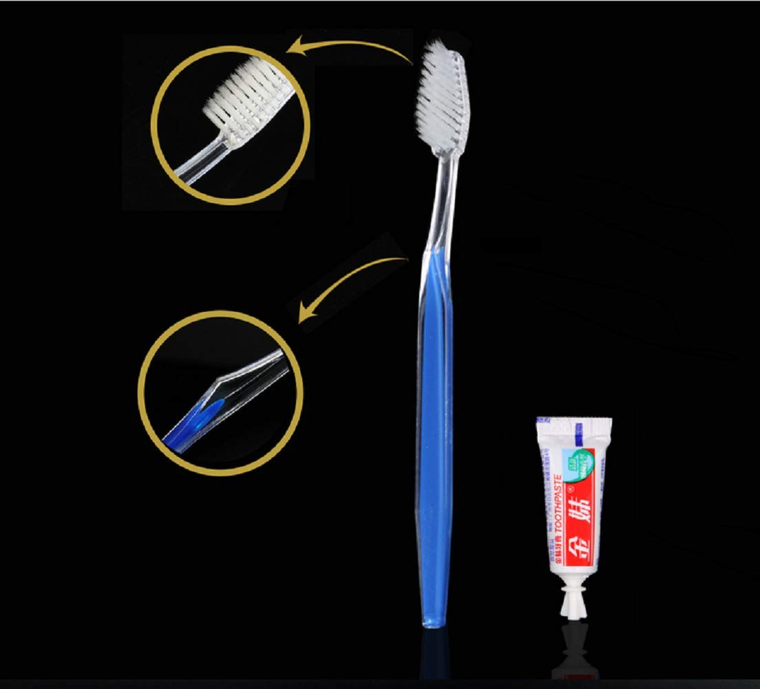 Disposable Toothbrushes with Toothpaste 50 Pack ( 5 Colors Mixed )