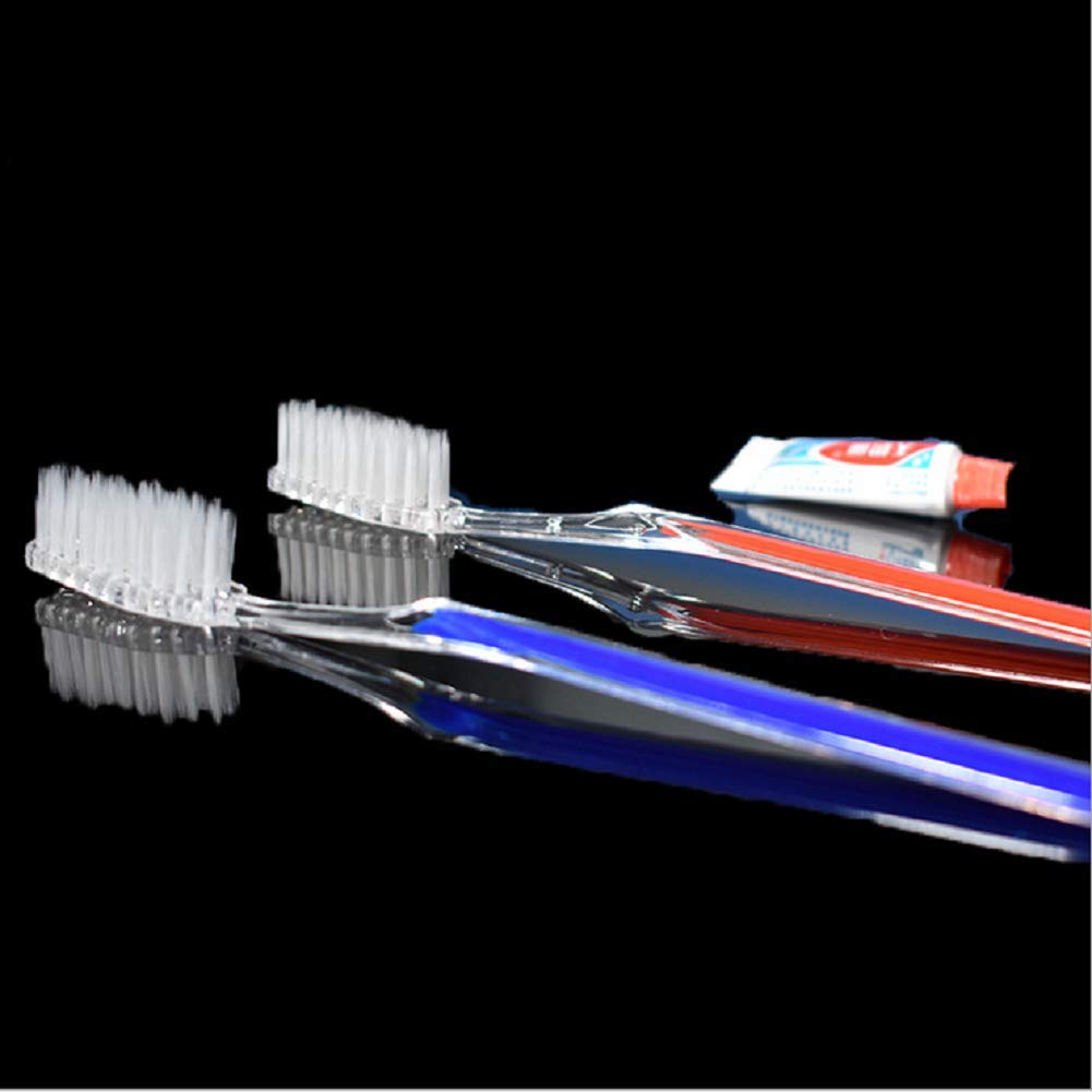 Disposable Toothbrushes with Toothpaste 50 Pack ( 5 Colors Mixed )