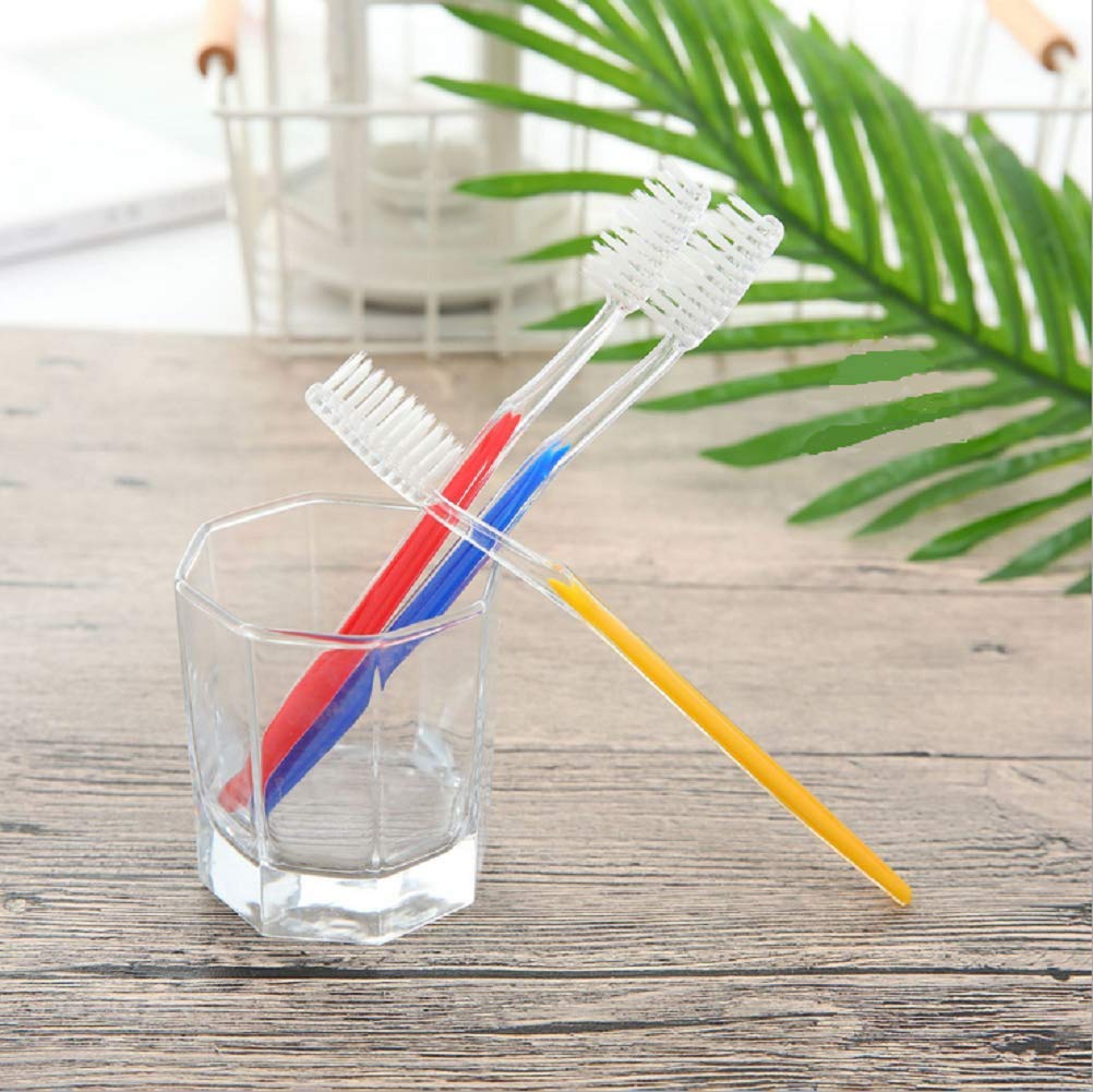 Disposable Toothbrushes with Toothpaste 50 Pack ( 5 Colors Mixed )