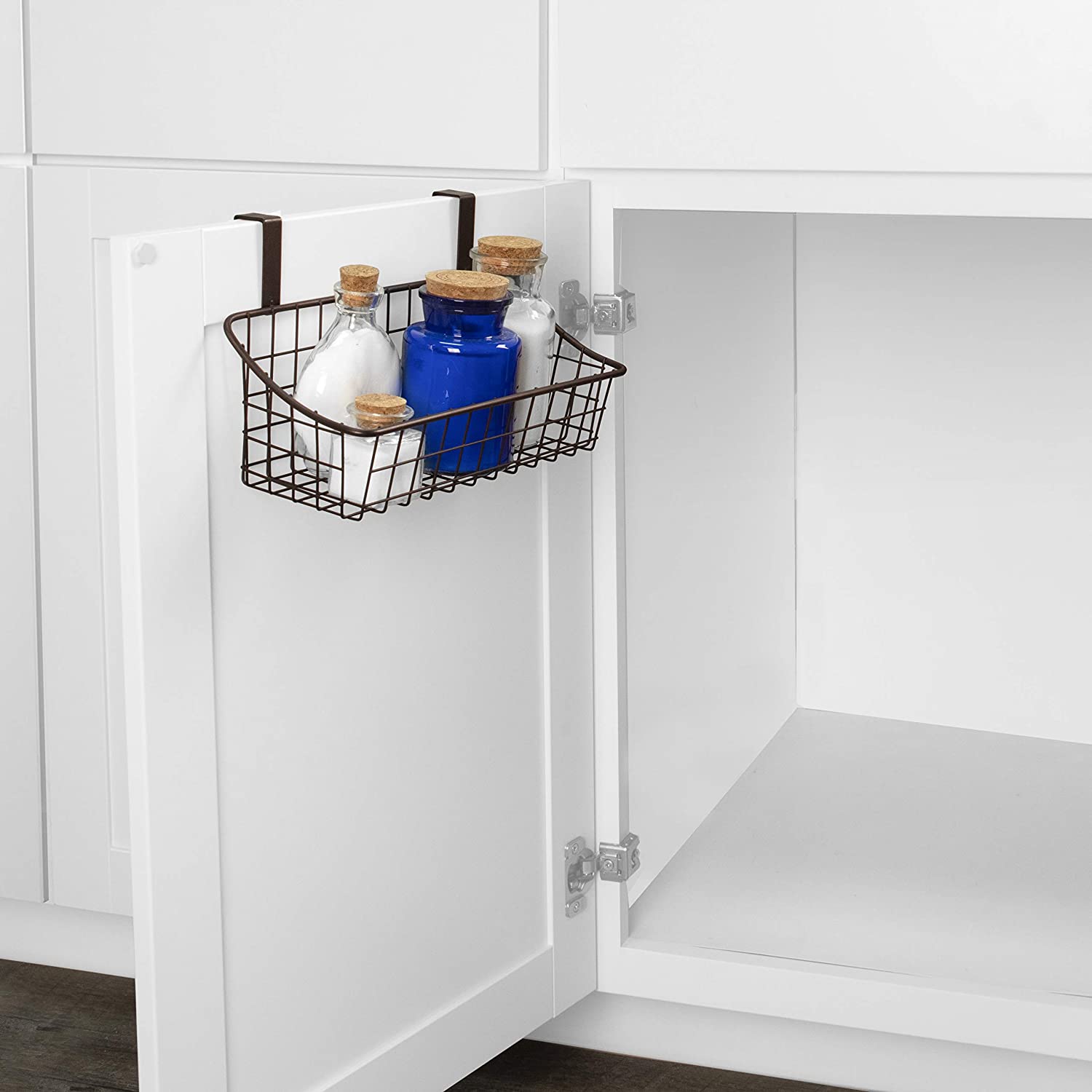 Spectrum Grid Storage Basket, Over The Cabinet, Steel Wire Organization Under Sink Kitchen & Bathroo