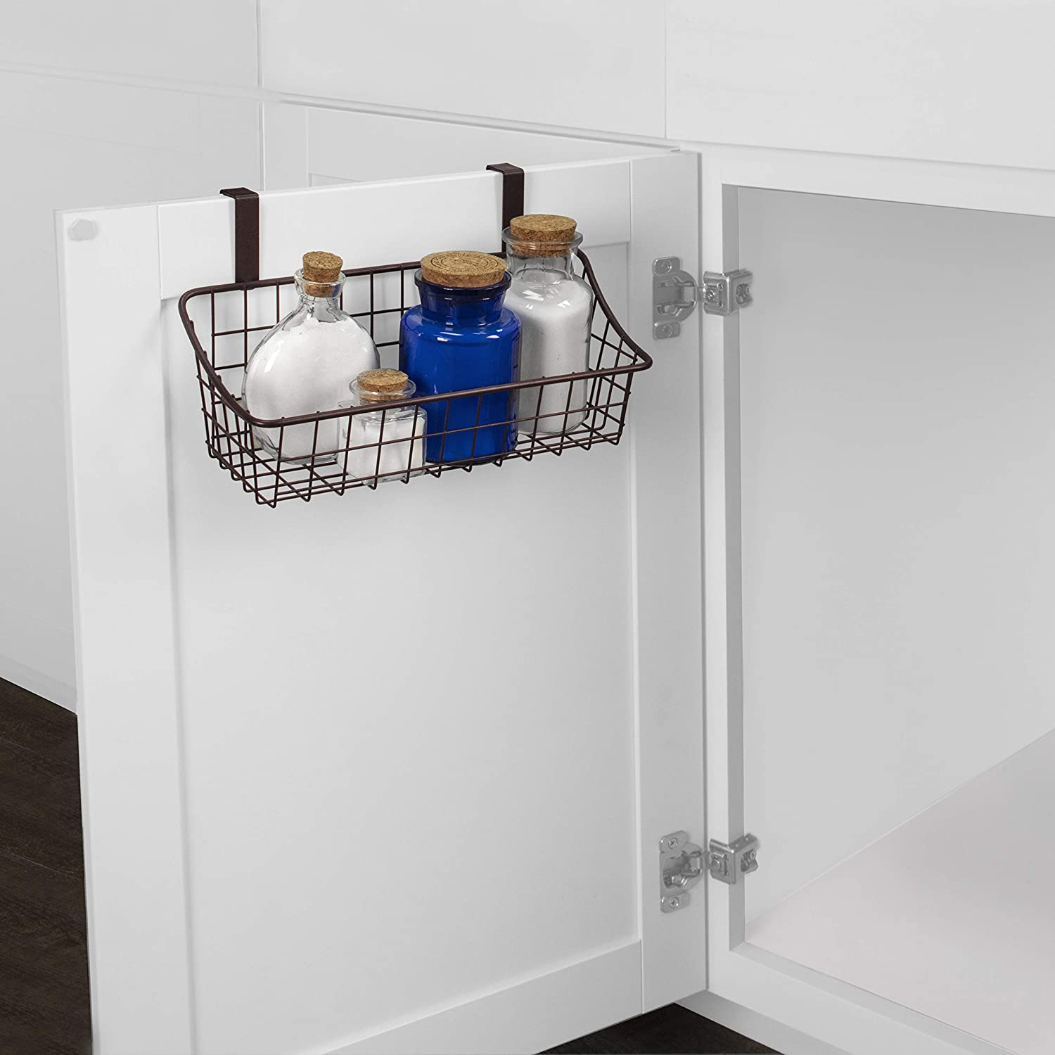 Spectrum Grid Storage Basket, Over The Cabinet, Steel Wire Organization Under Sink Kitchen & Bathroo