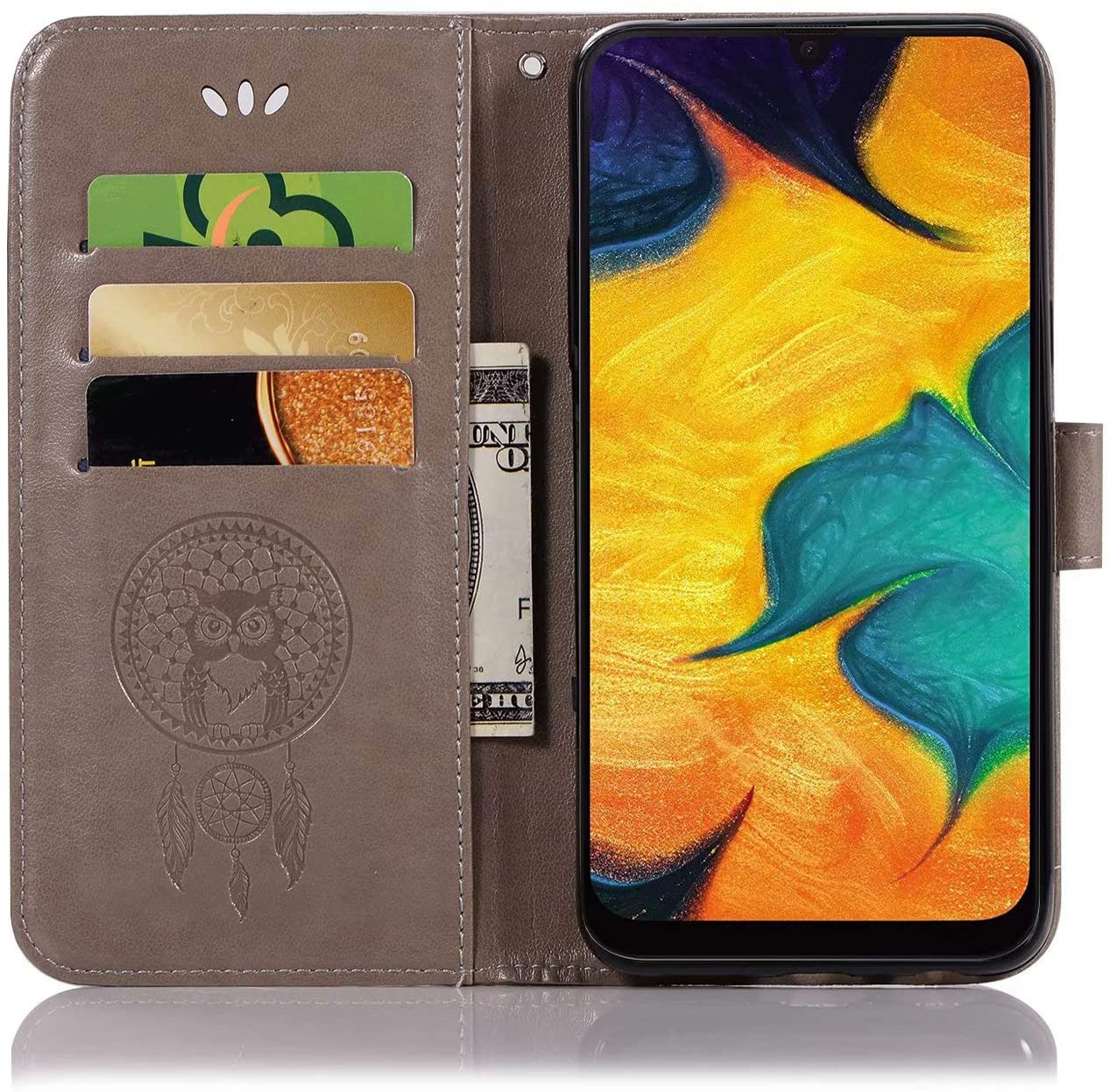 for Samsung Galaxy Note 10 Case, Shockproof PU Leather Flip Case Notebook Wallet Cover Embossed Cute