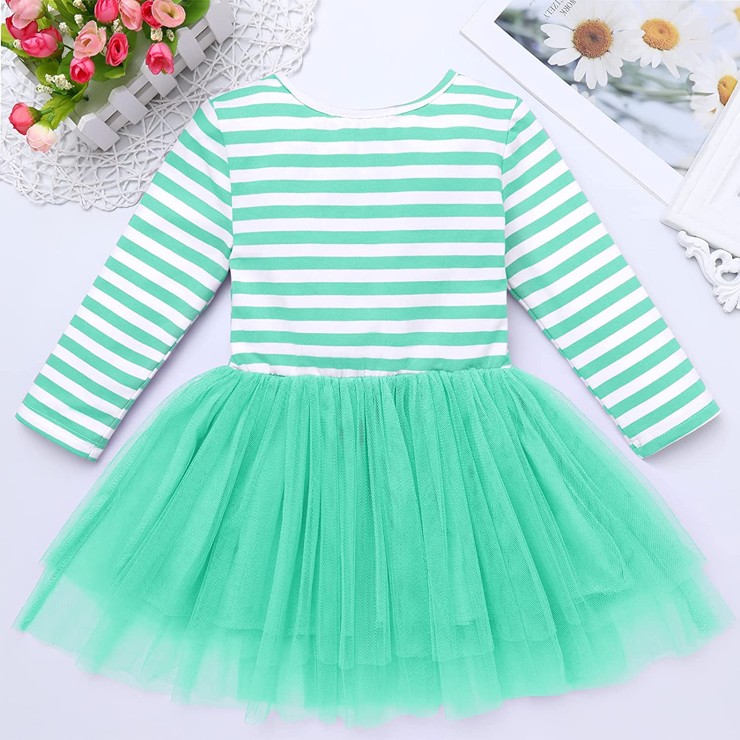 Baby Girls 1st/2nd/3rd Birthday Long Sleeve Princess Cake Smash Baptism Crown Tulle Party Dress Stri