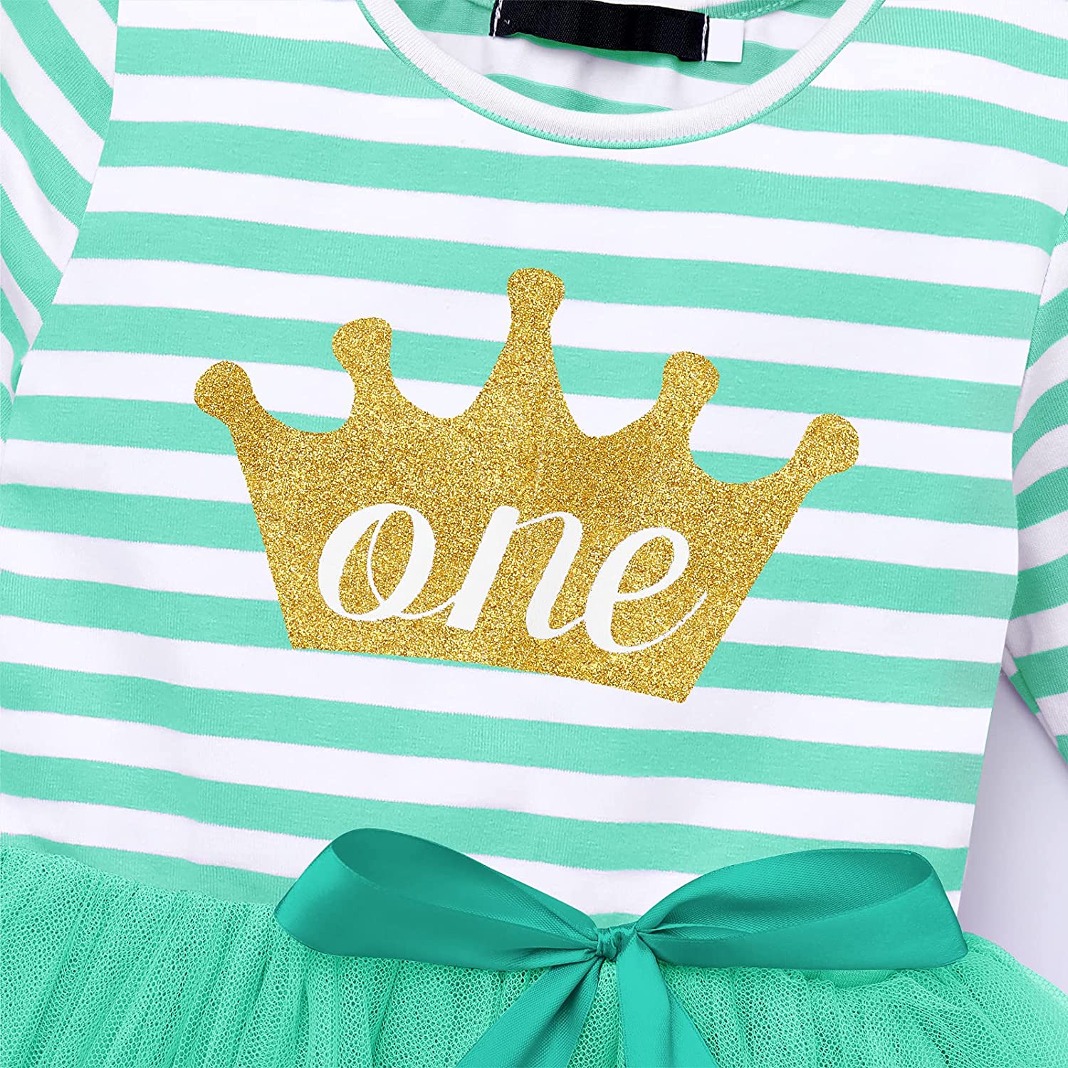 Baby Girls 1st/2nd/3rd Birthday Long Sleeve Princess Cake Smash Baptism Crown Tulle Party Dress Stri