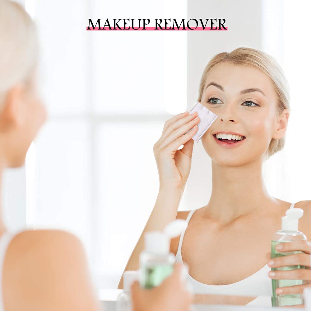 Yousha Square Cotton Pads,Organic Cotton Rounds, Makeup Remover Cotton Pads for Face,Lint Free Nail