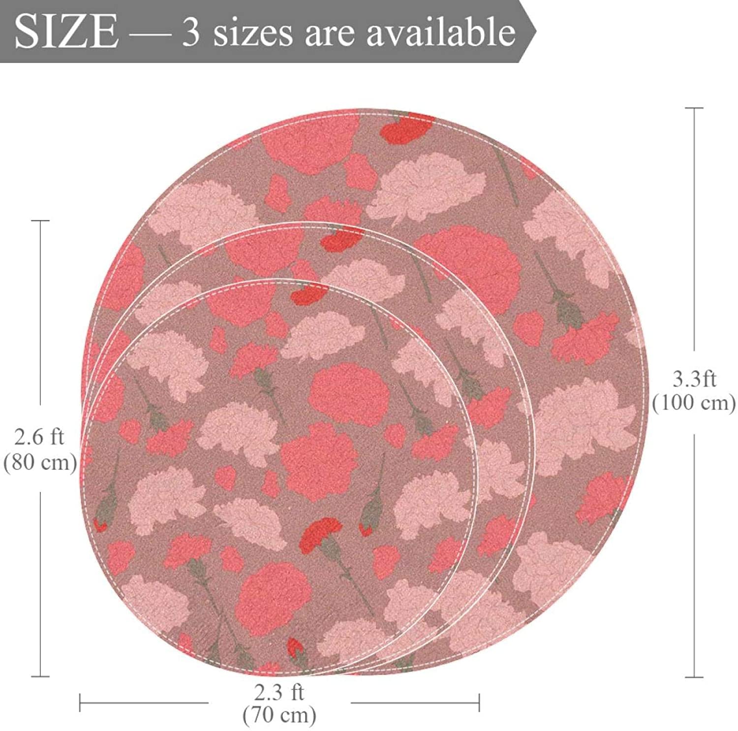 Round Floor Protector Mats for Baby Play Kids Pets Safety Non Slip Mats Yoga Mats 27.6 Inch Diameter