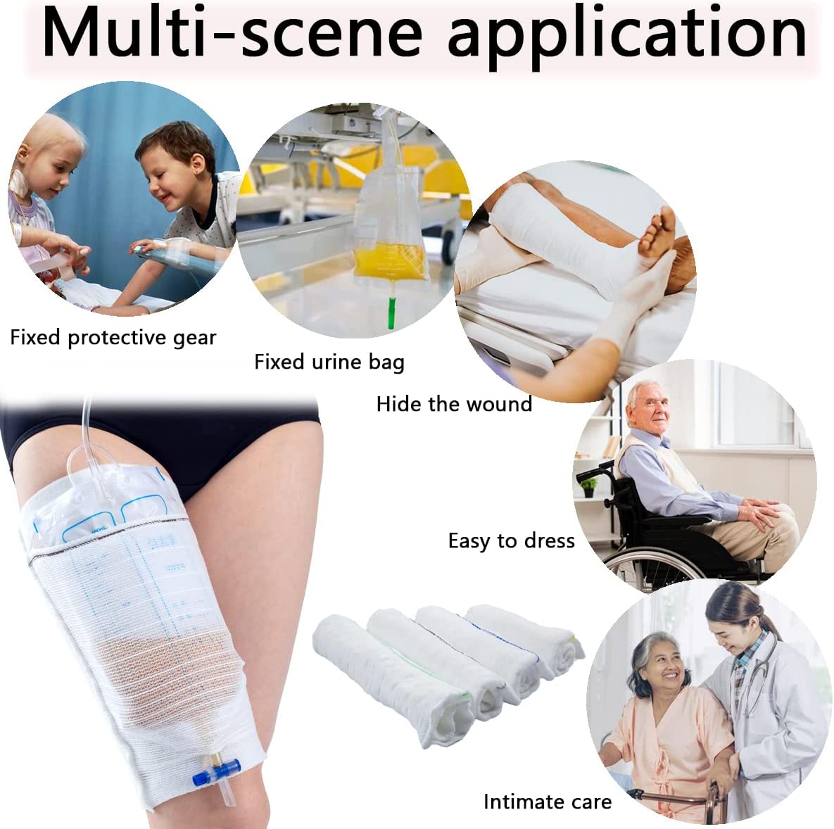OUDI LINE 1 PCS Catheter Leg Bag Holder, Fabric Catheter Sleeves Urine Leg Bag Holder, Urinary Drain