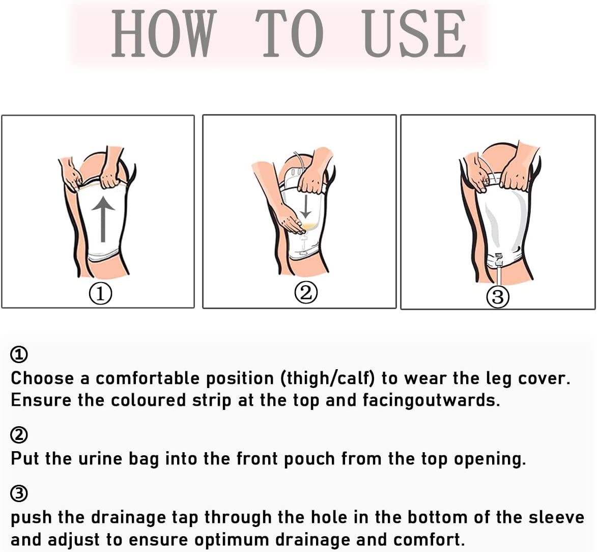 OUDI LINE 1 PCS Catheter Leg Bag Holder, Fabric Catheter Sleeves Urine Leg Bag Holder, Urinary Drain