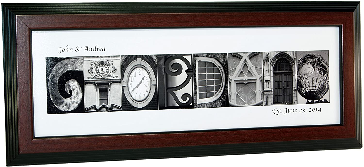 Creative Letter Art Personalized Name in Black and White Architecture from Original Alphabet Photogr
