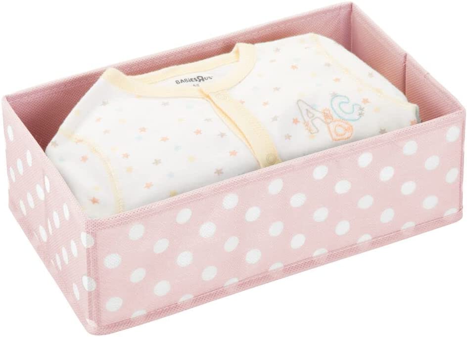 mDesign Soft Fabric Polka Dot Dresser Drawer and Closet Storage Organizer for Child/Kids Room, Nurse
