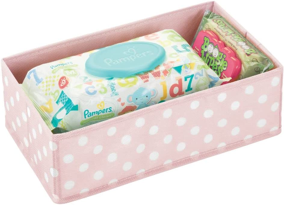 mDesign Soft Fabric Polka Dot Dresser Drawer and Closet Storage Organizer for Child/Kids Room, Nurse