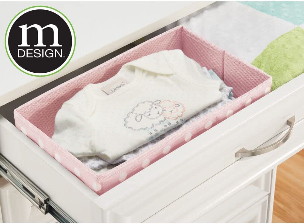 mDesign Soft Fabric Polka Dot Dresser Drawer and Closet Storage Organizer for Child/Kids Room, Nurse