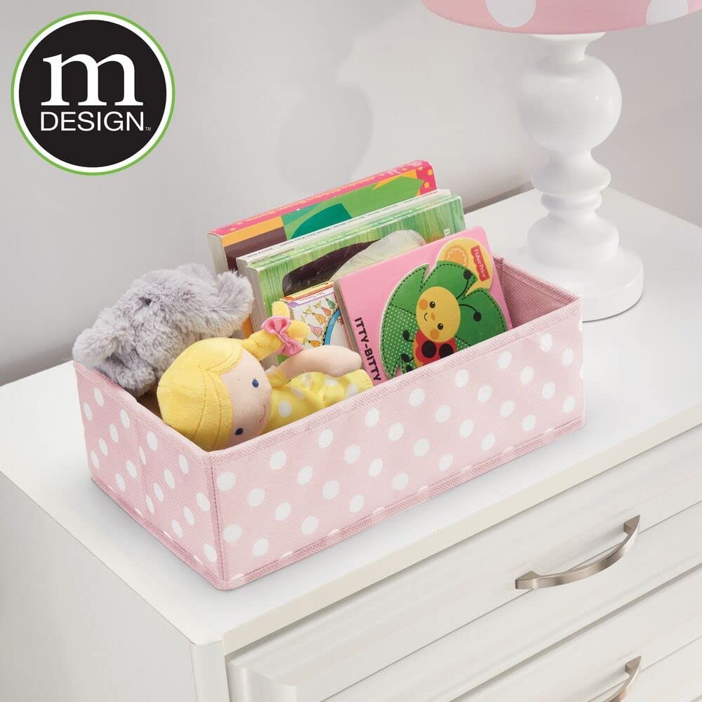mDesign Soft Fabric Polka Dot Dresser Drawer and Closet Storage Organizer for Child/Kids Room, Nurse