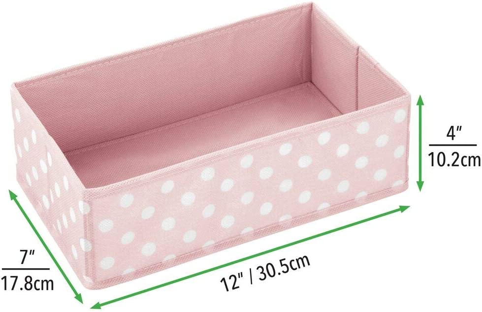 mDesign Soft Fabric Polka Dot Dresser Drawer and Closet Storage Organizer for Child/Kids Room, Nurse