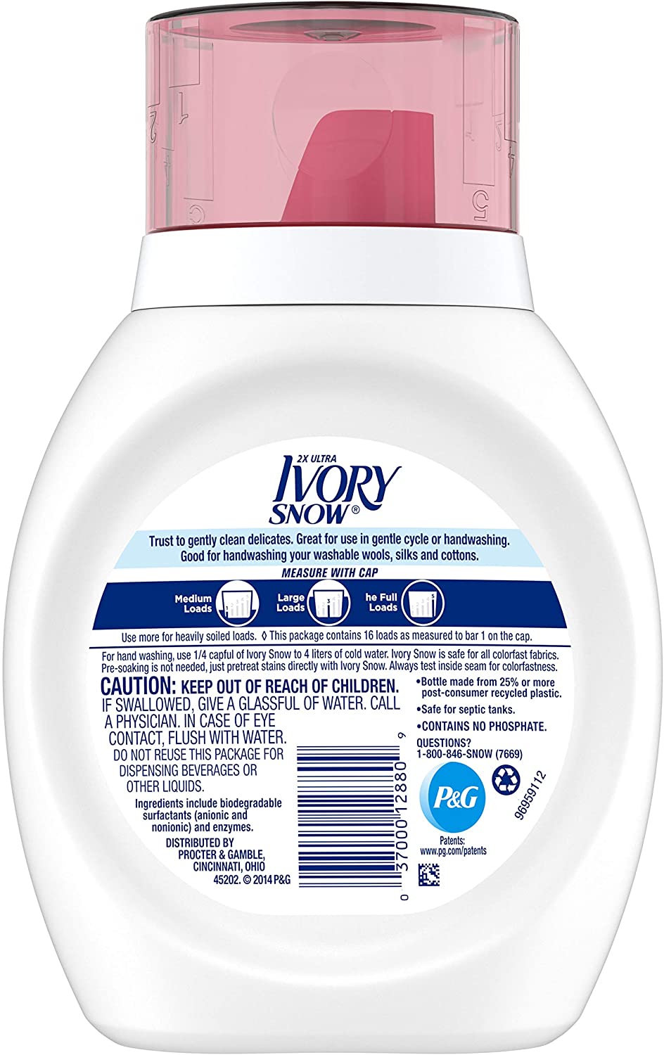 Ivory Snow Liquid Laundry Detergent, 25 Ounces, 16 Loads