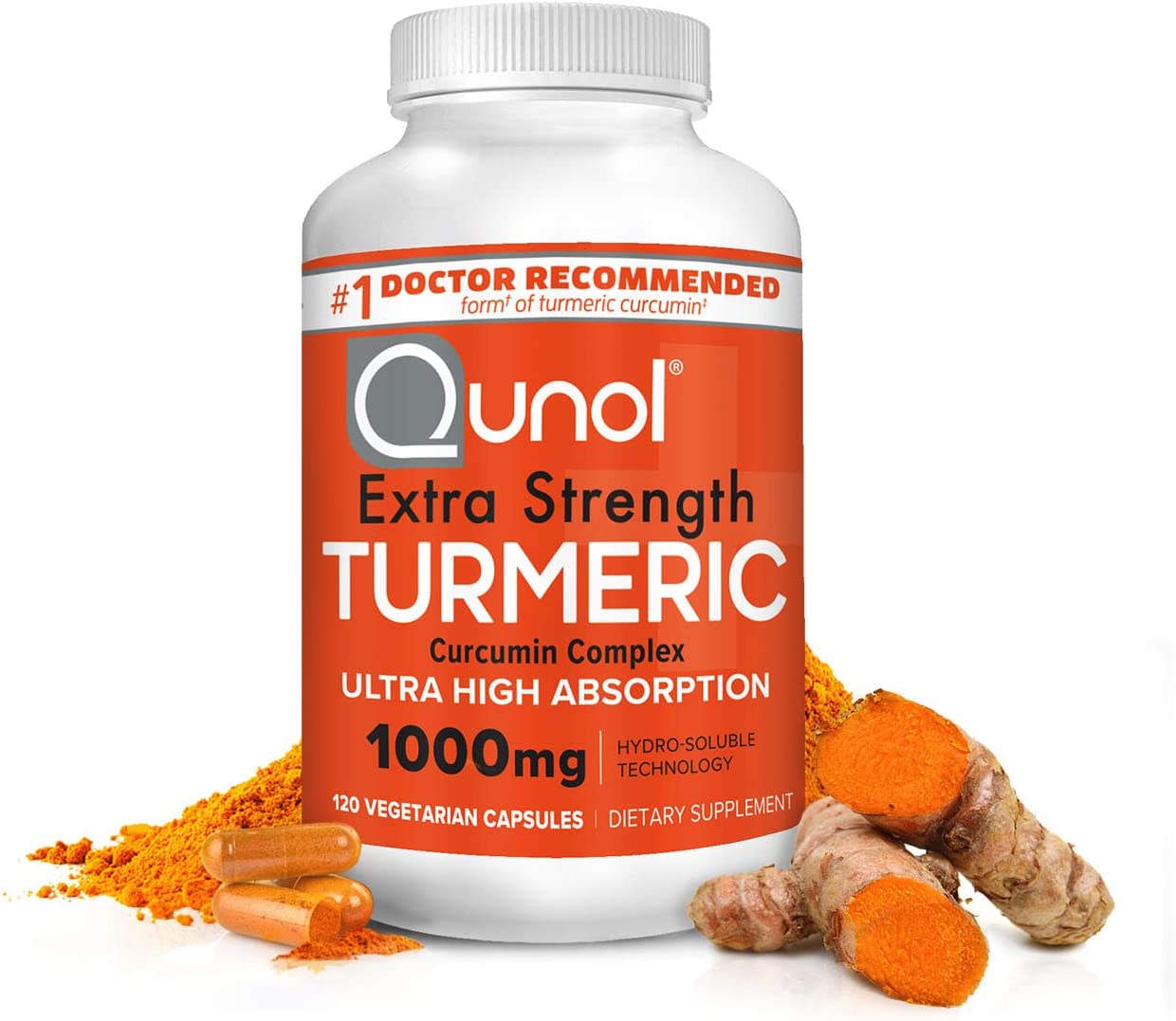 Turmeric Curcumin Capsules, Qunol with Ultra High Absorption 1000mg, Joint Support, Dietary Suppleme