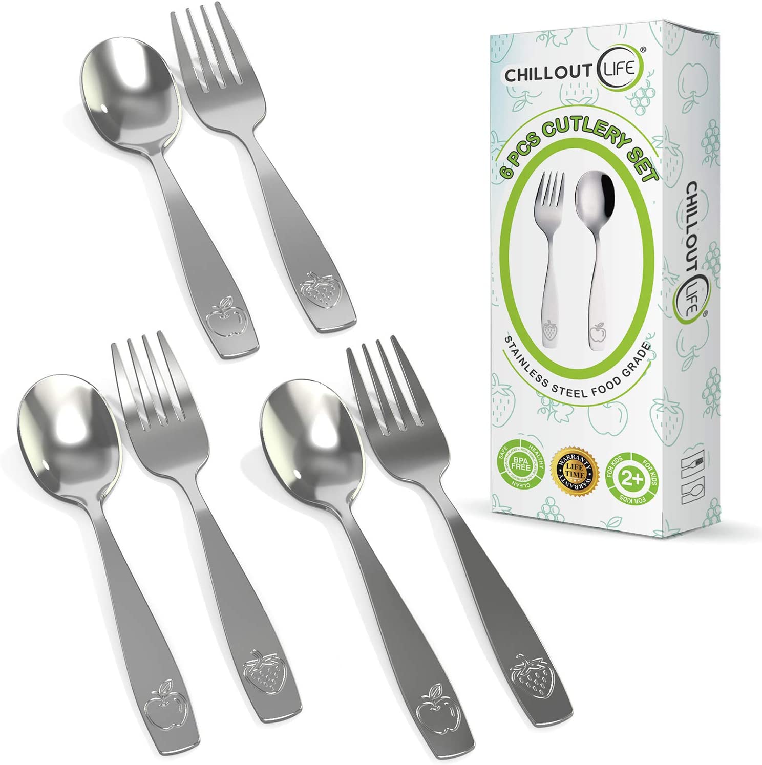 Stainless Steel Kids Silverware Set Child and Toddler Safe Flatware