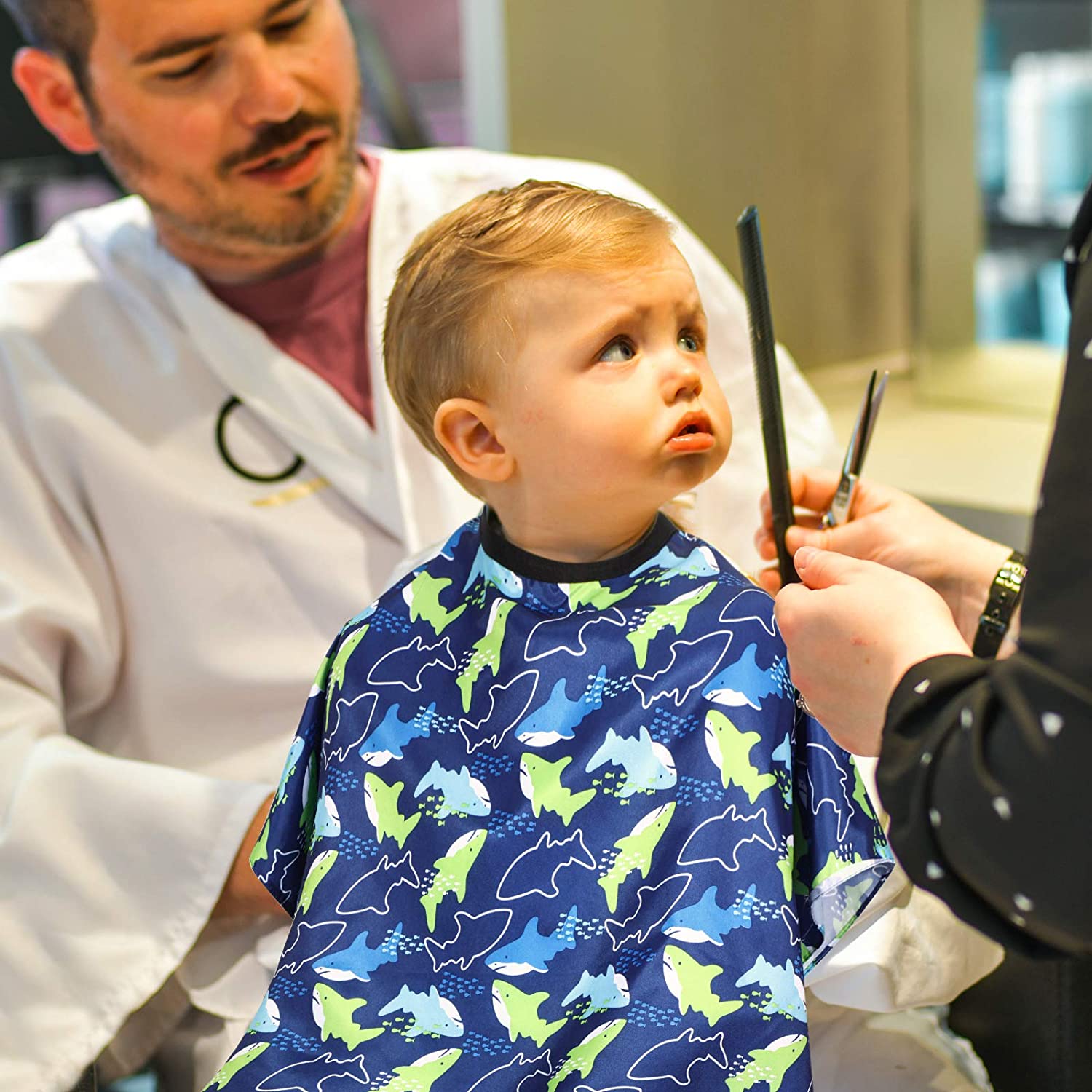 2 Pieces Kids Haircut Salon Cape Waterproof Hair Cutting Cape Children Hairdressing Apron Barber Apr