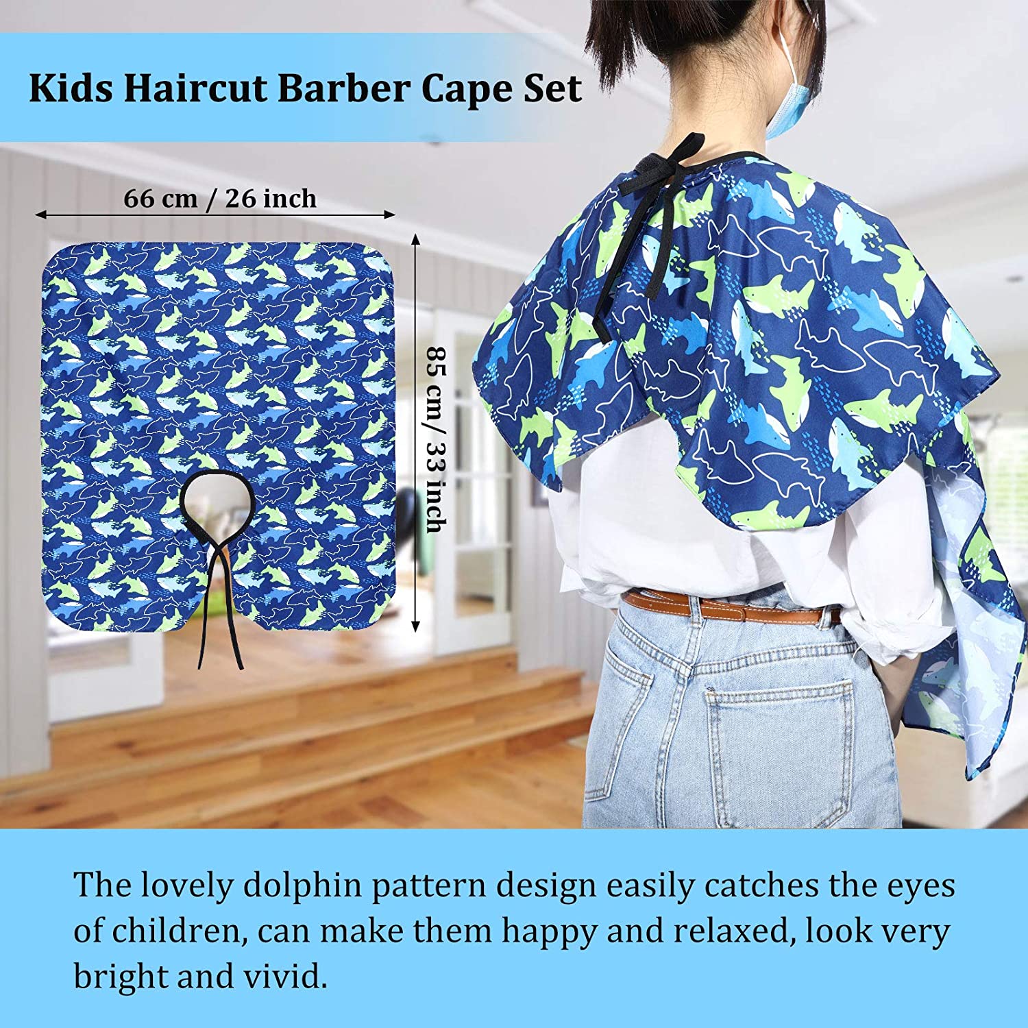2 Pieces Kids Haircut Salon Cape Waterproof Hair Cutting Cape Children Hairdressing Apron Barber Apr