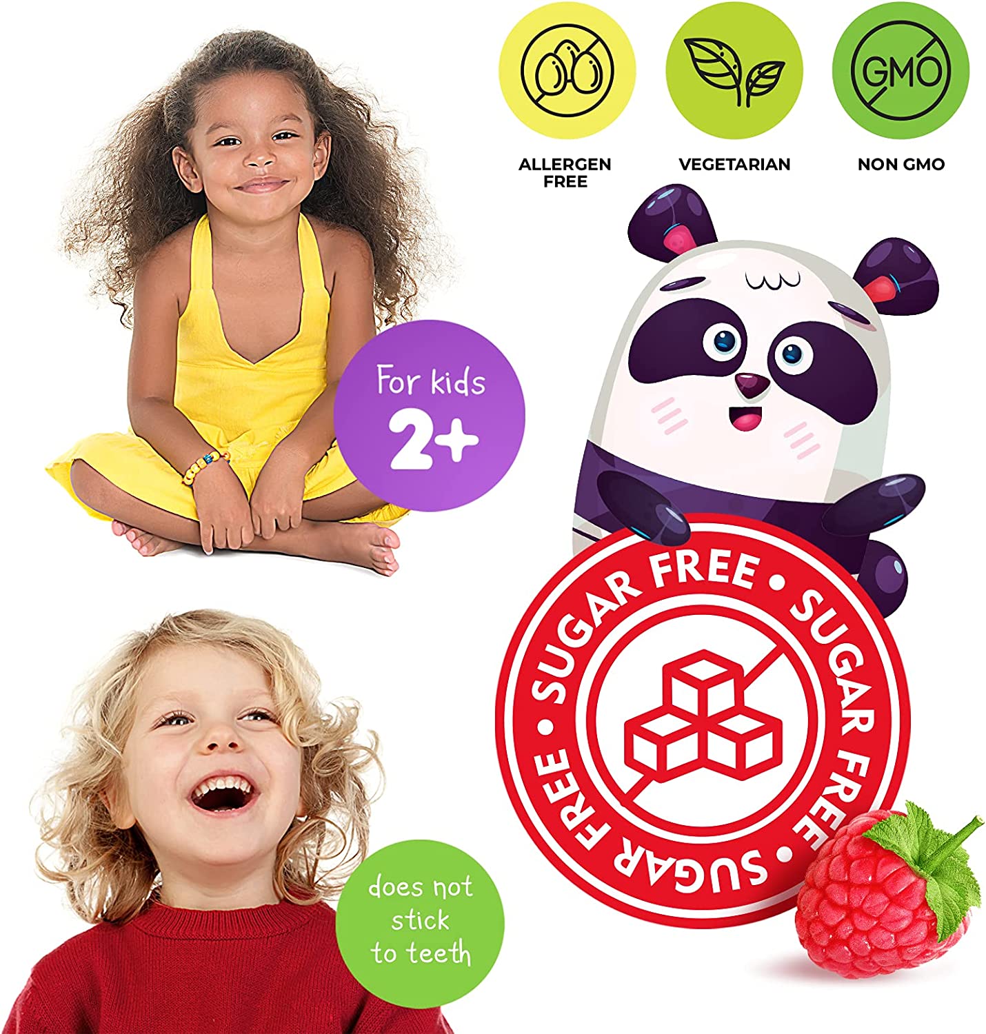 Kids Magnesium Gummies Sugar-Free and Multivitamin Gummies 14 Essential Vitamins