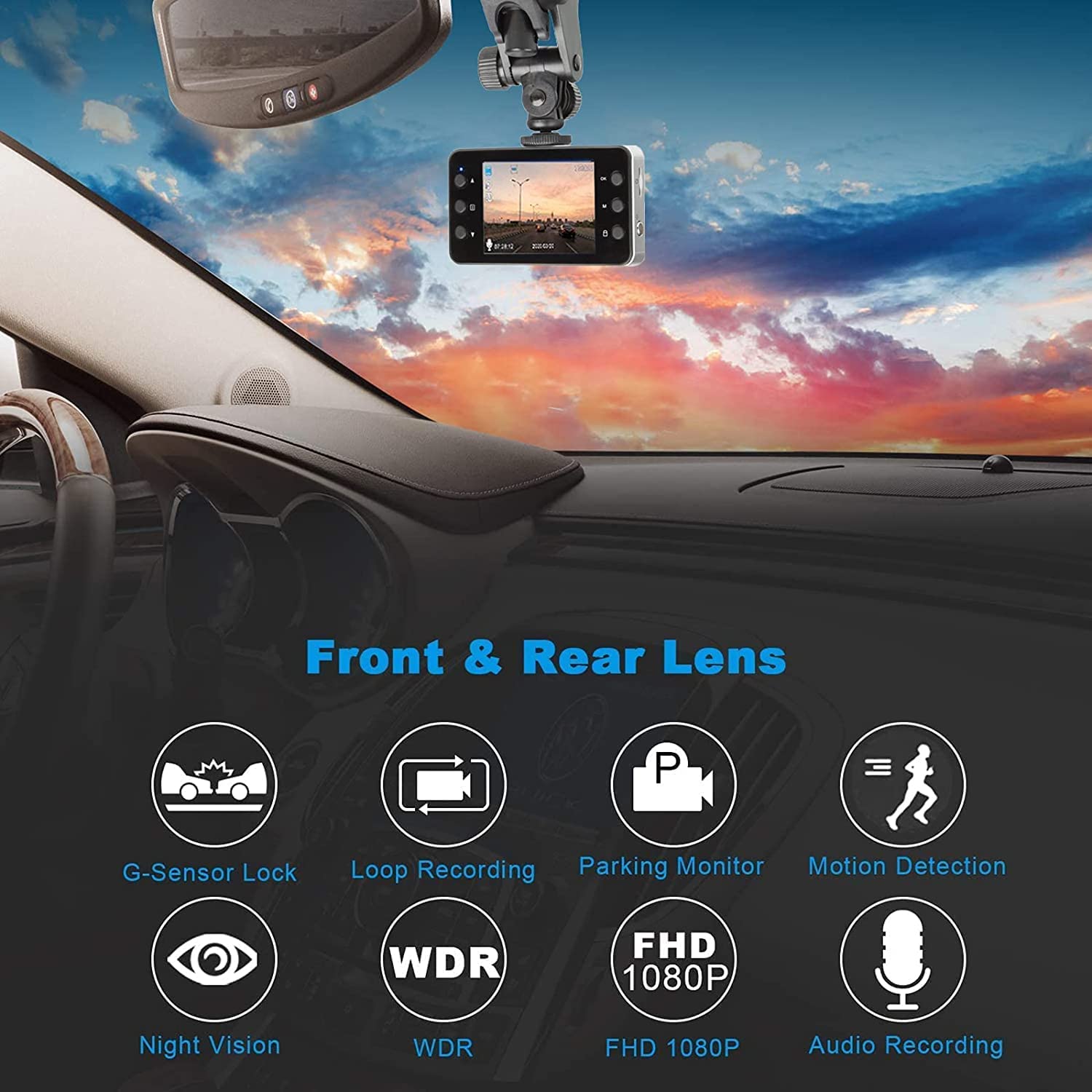 Dash Cam for Cars 1080P FHD Car Dash Camera 2021 New Version Car Camera Recorder 2.4Inch Screen Dash