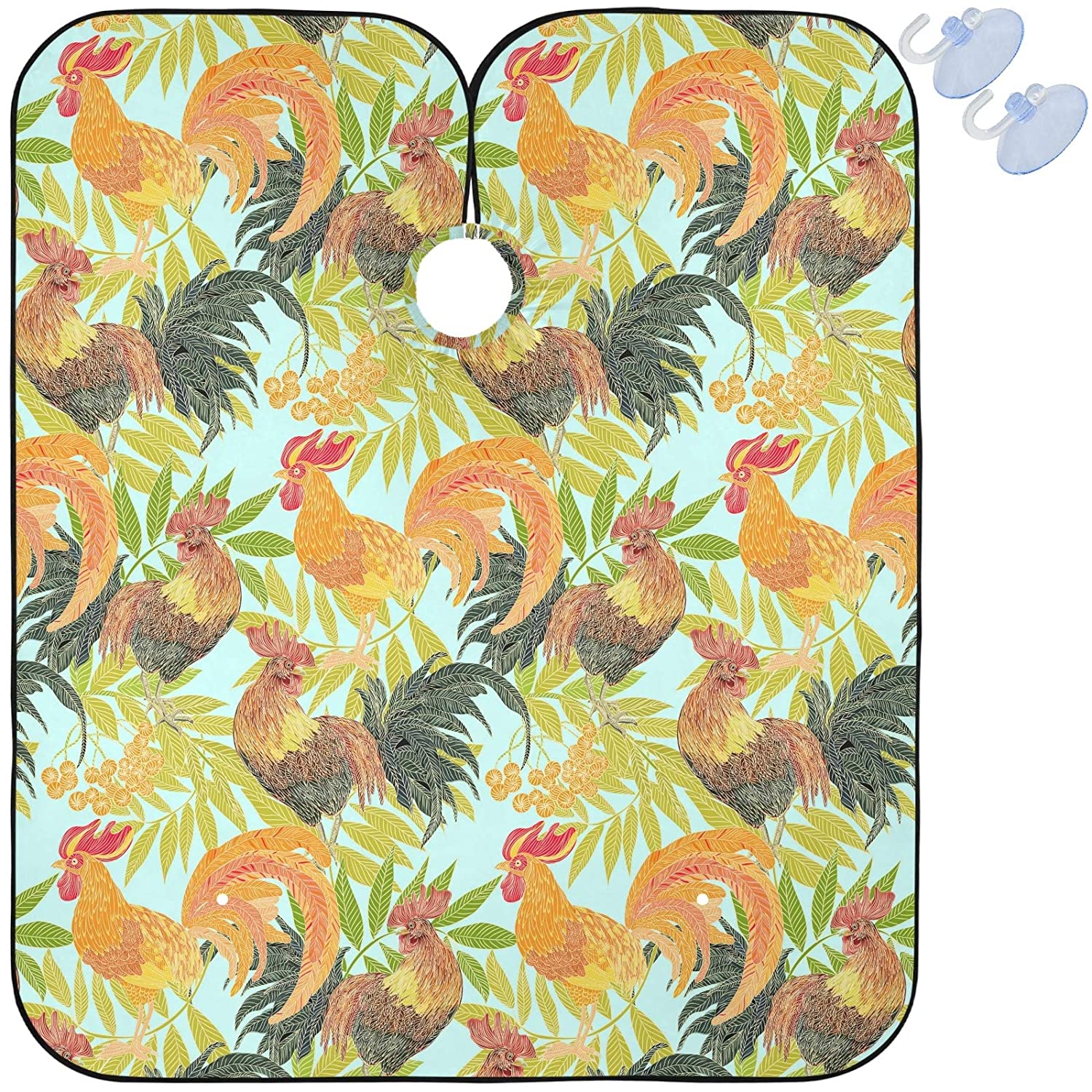 visesunny Barber Cape Rooster Abstract Style Polyester Hair Cutting Salon Cape Apron Anti-Static Hai