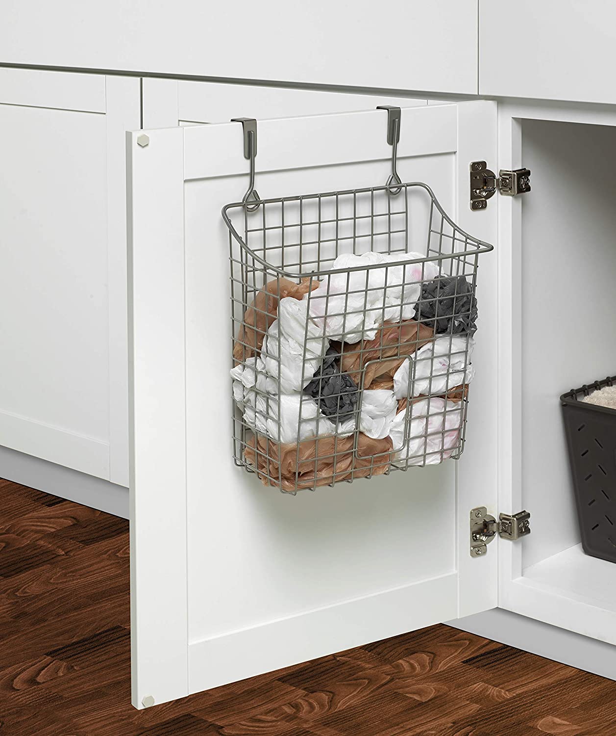 Spectrum Diversified Grid Trash Bin Plastic Holder for Kitchen Storage & Organization, Under Sink Or