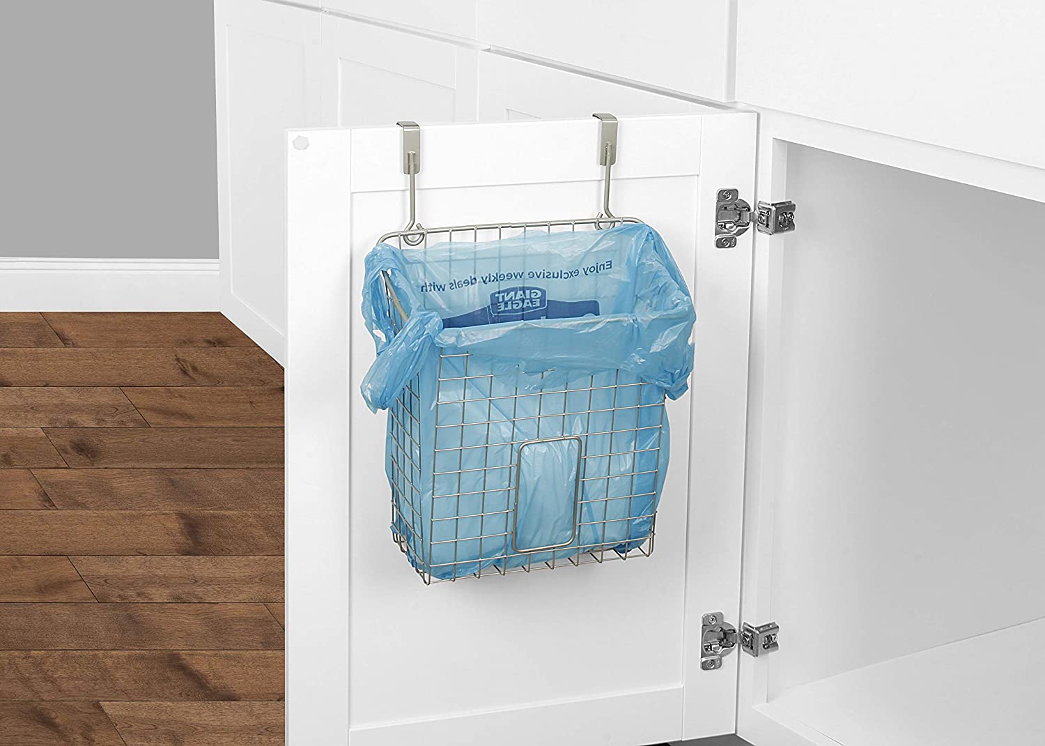 Spectrum Diversified Grid Trash Bin Plastic Holder for Kitchen Storage & Organization, Under Sink Or