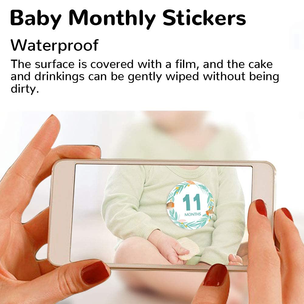 TANOFAR Baby Monthly Sticker Floral Baby Milestone Stickers Baby Belly Stickers Milestone Monthly Ag