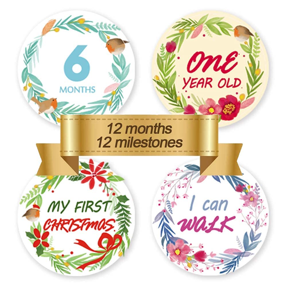 TANOFAR Baby Monthly Sticker Floral Baby Milestone Stickers Baby Belly Stickers Milestone Monthly Ag