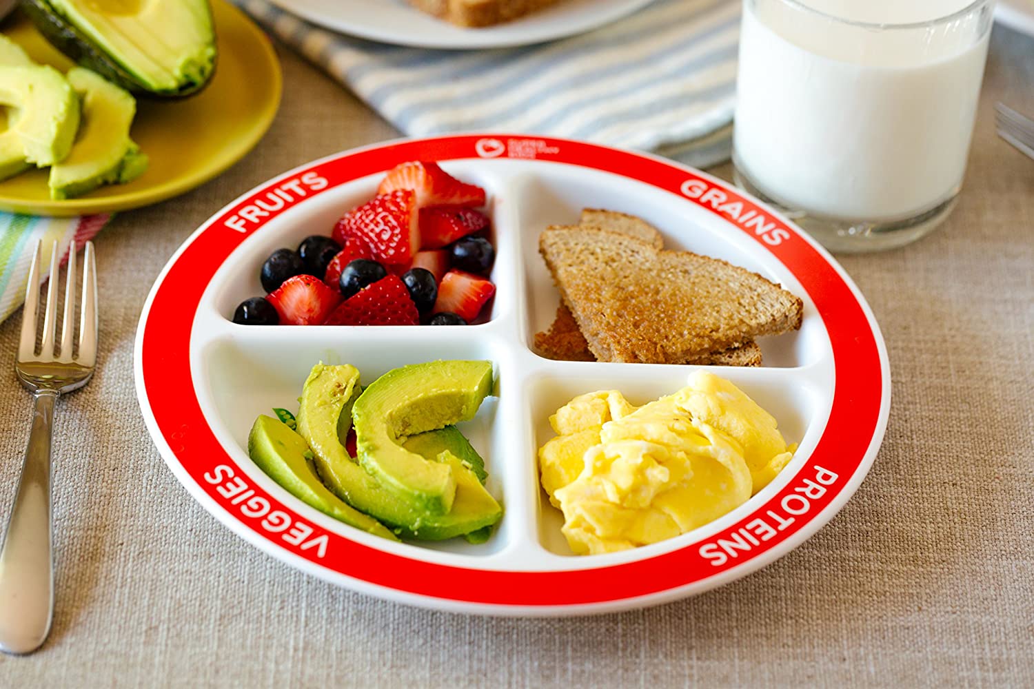 Choose MyPlate Portion Plate for Kids, Toddlers - Kids Nutrition Plates with Dividers from Health Be