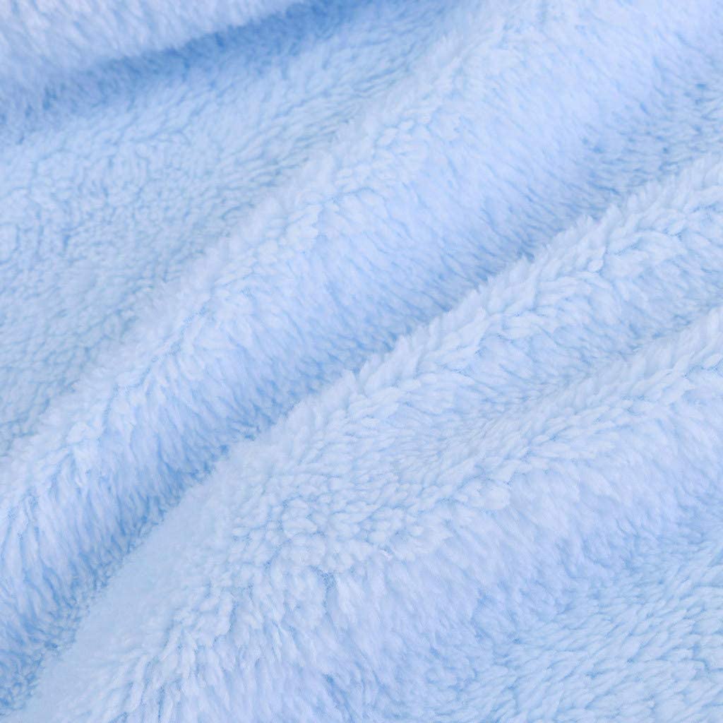 Dosoop Womens Solid Color Casual Fleece Fluffy Crewneck Long Sleeve Blouse Winter Warm Sweatshirt Ho